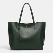 Bolso Mujer Cuero Borlas Grande