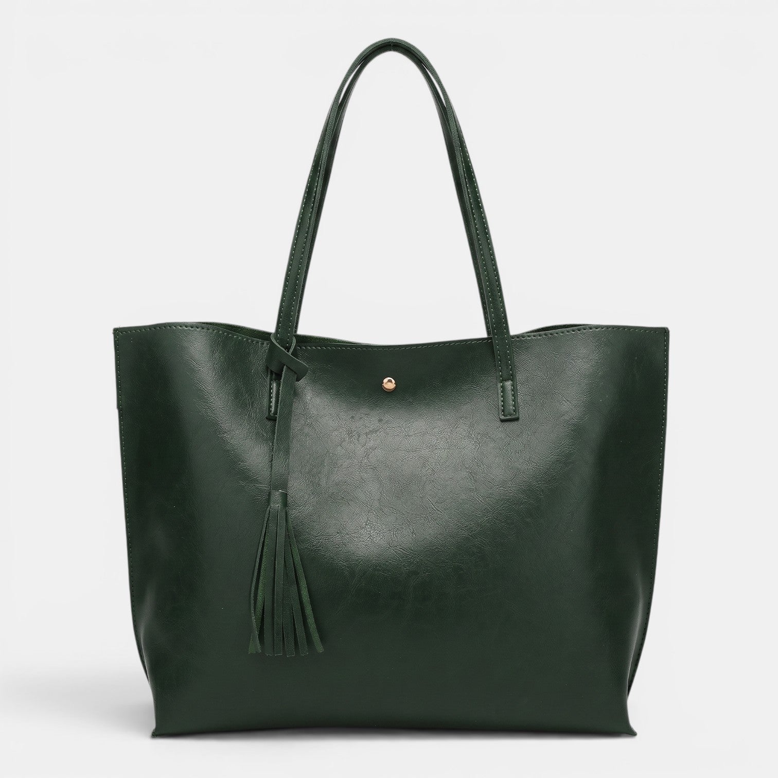 Bolso Mujer Cuero Borlas Grande