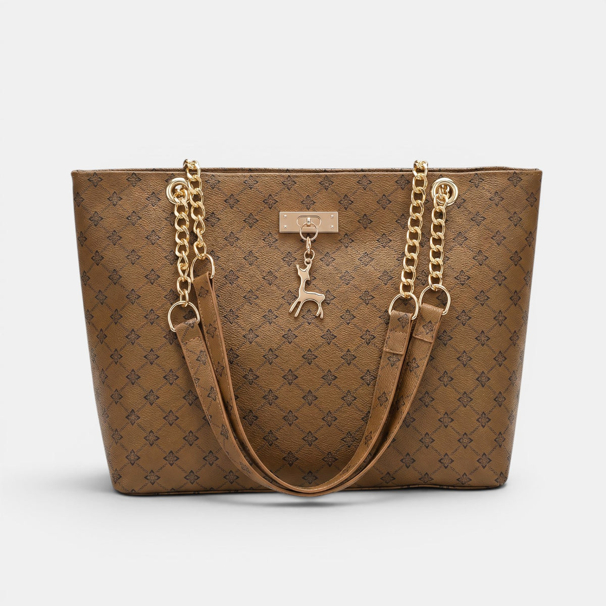 Women's Leather Chain Bag - Retro Structured Handbag