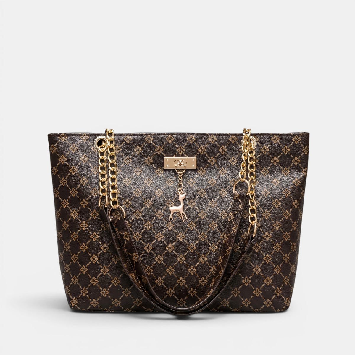 Women's Leather Chain Bag - Retro Structured Handbag