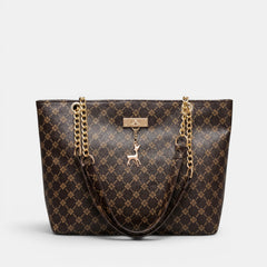 Women's Leather Chain Bag - Retro Structured Handbag