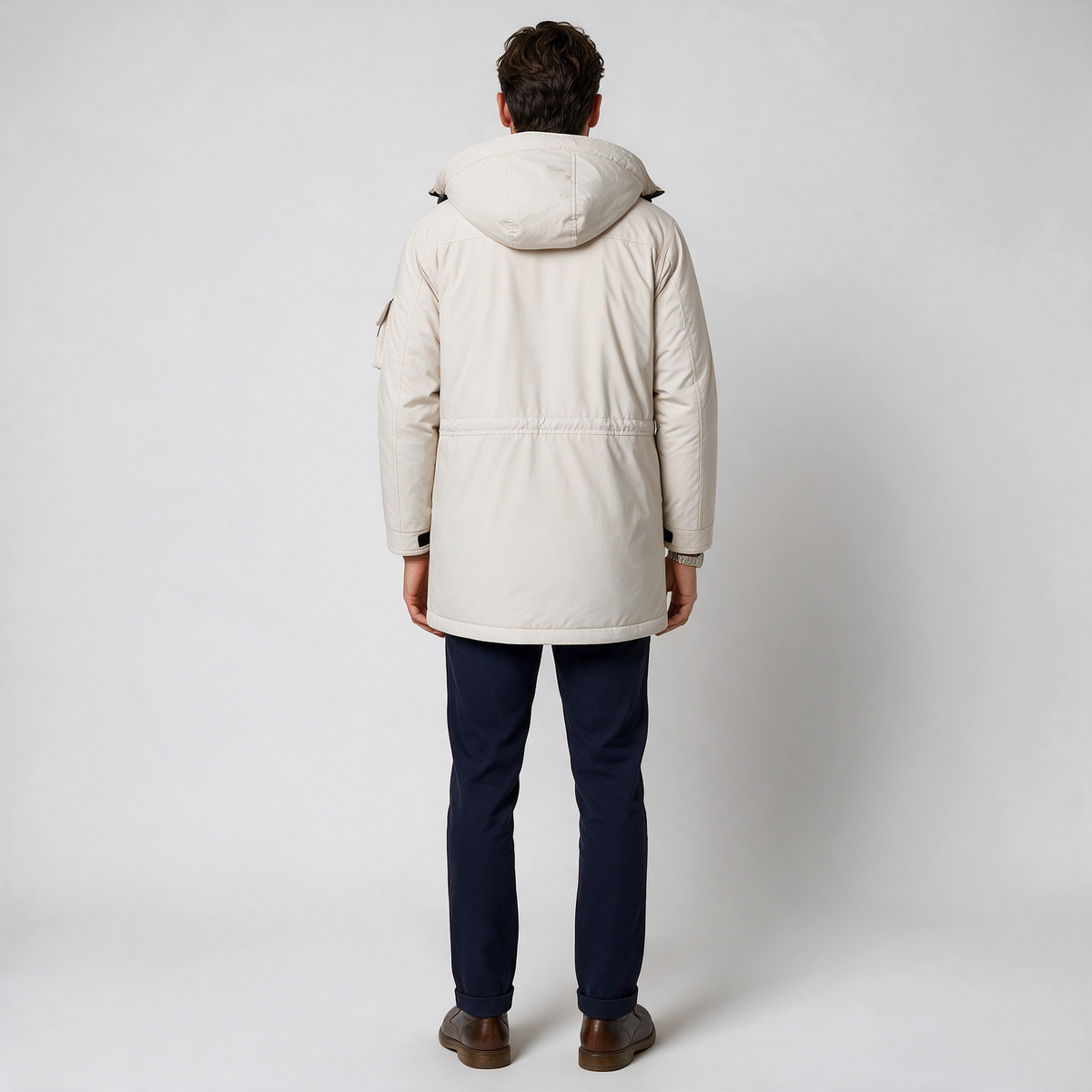 Parka Hombre de Lana de Cordero con Capucha