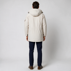 Men's Hooded Sherpa Parka - Lambswool Lined Winter Coat