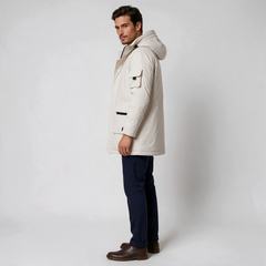Men's Hooded Sherpa Parka - Lambswool Lined Winter Coat