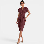 Vestido Mujer Cuello V Midi