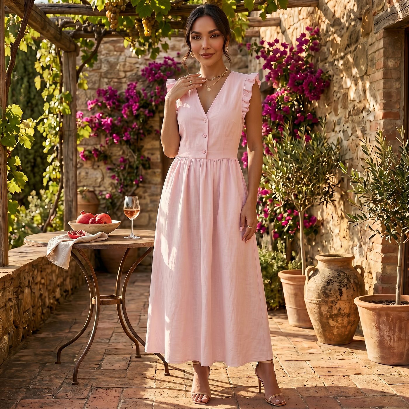 Women's Summer Long Ruffle Dress