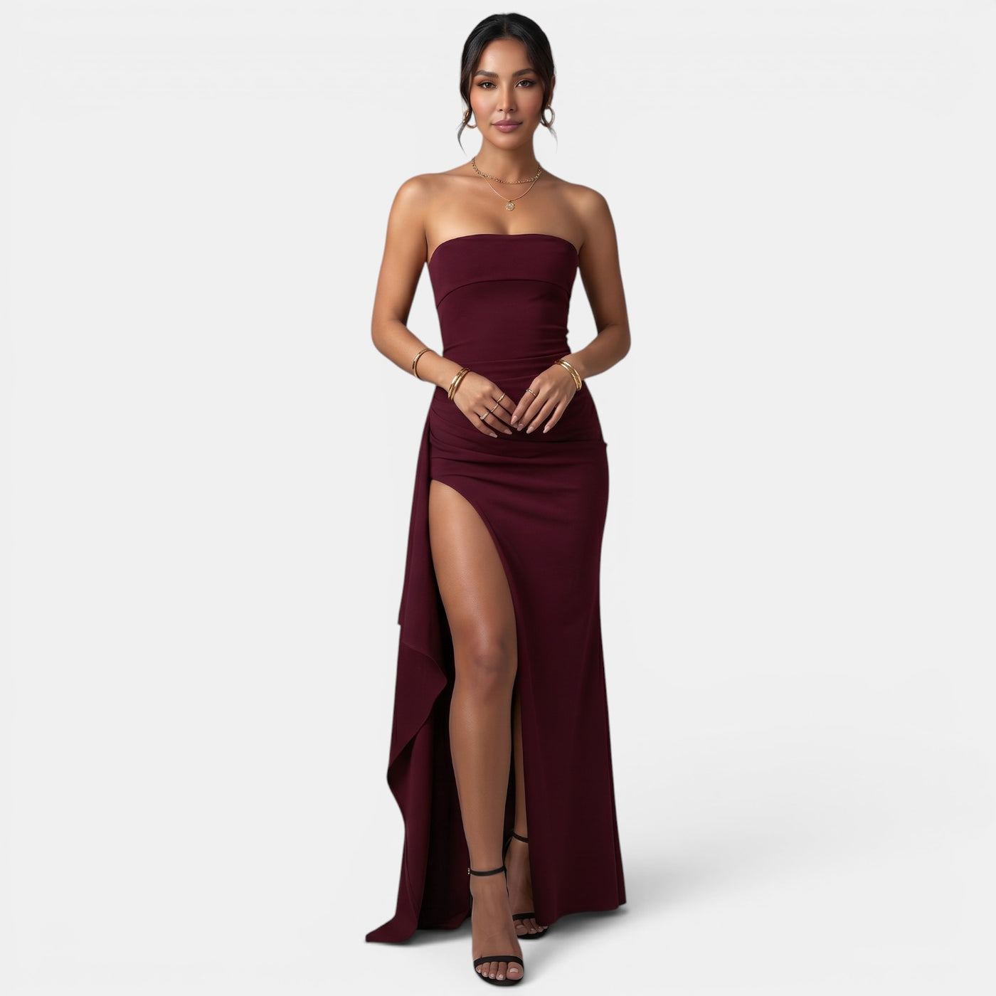 Vestido Largo con Abertura Mujer