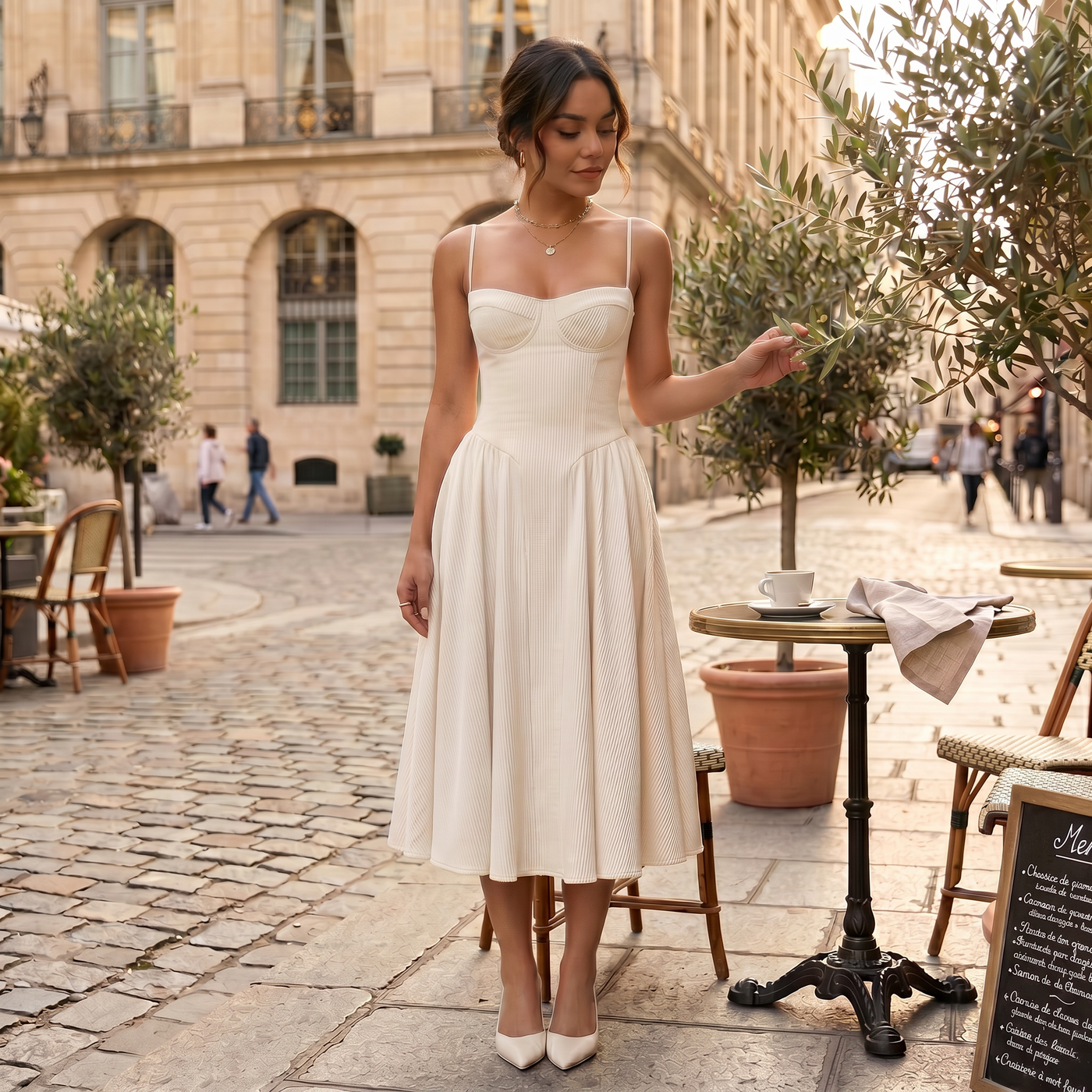 Women's Elegant Corset Midi Dress