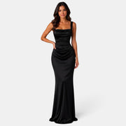 Vestido Largo de Satén Mujer Premium – Elegante para Bodas y Eventos