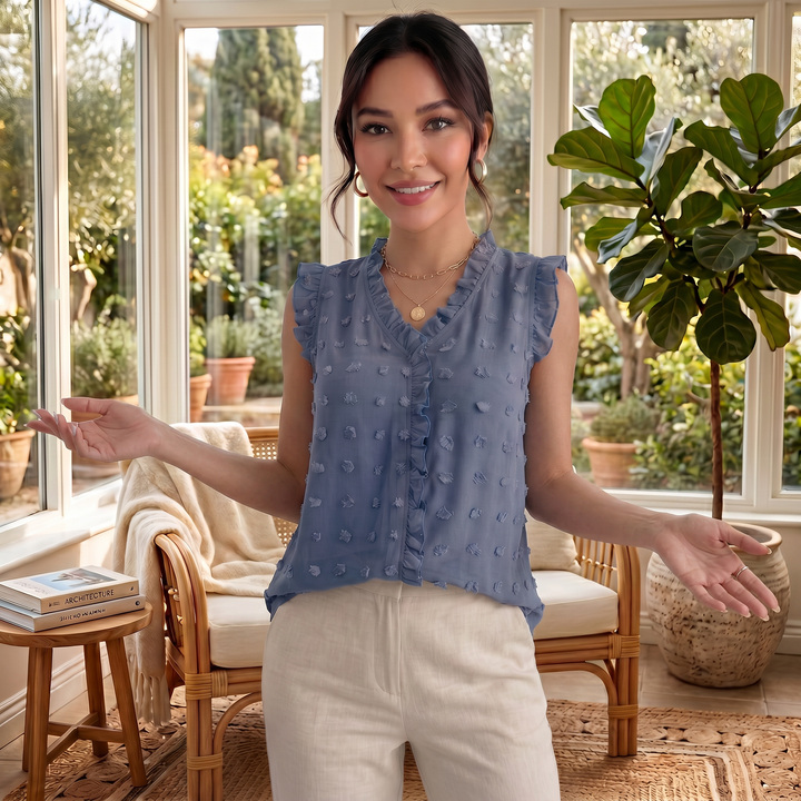 Blusa Mujer Volantes Elegante
