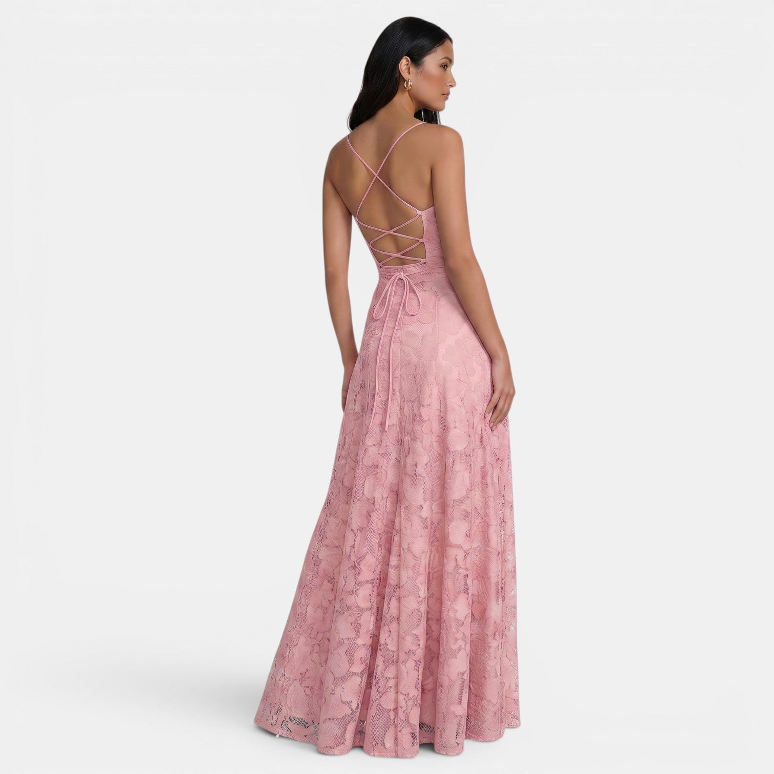 Vestido Mujer Ajustado Sin Espalda con Lazos
