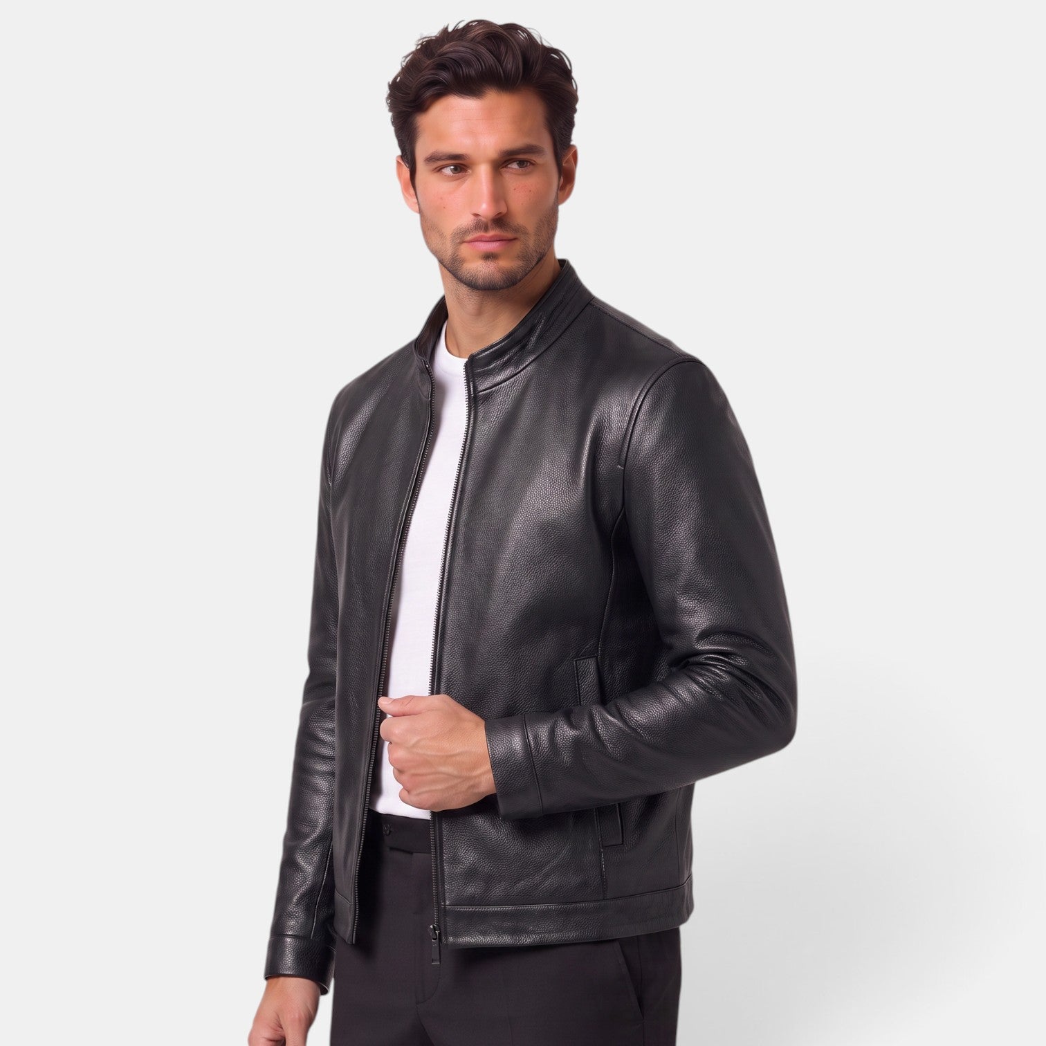 Chaqueta Efecto Piel Hombre