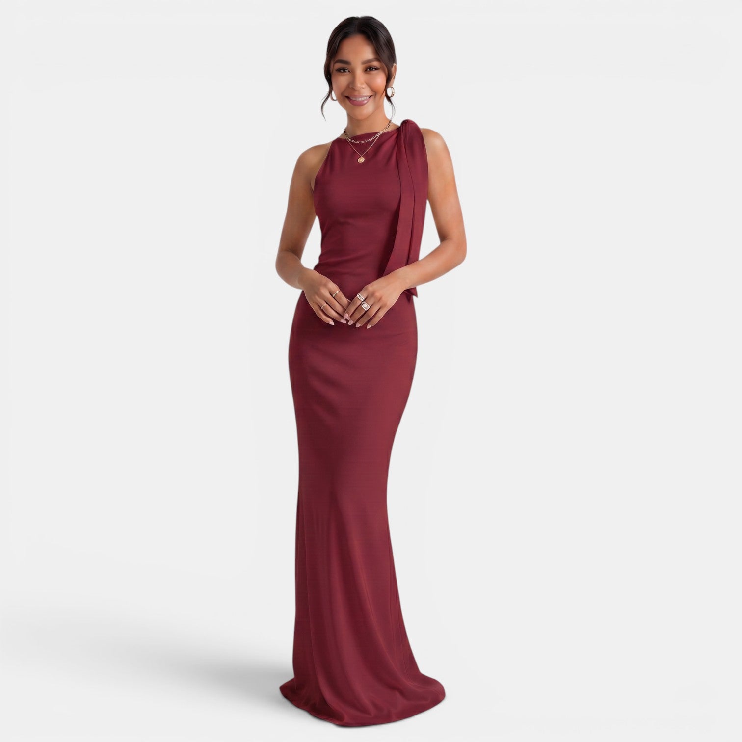 Women's One-Shoulder Maxi Dress