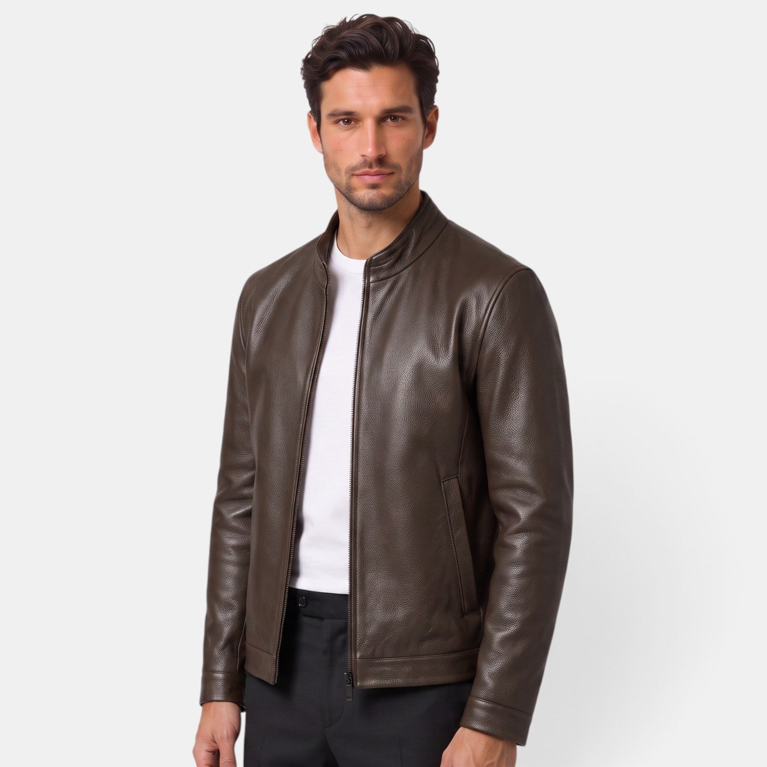Chaqueta Efecto Piel Hombre