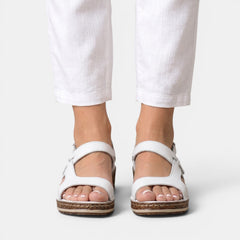 Sandalias Ortopédicas Mujer Cuña Piel