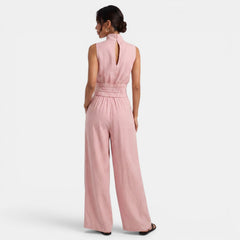 Women's Cotton Linen Sleeveless Set - Top and Pants 2-Piece Outfit