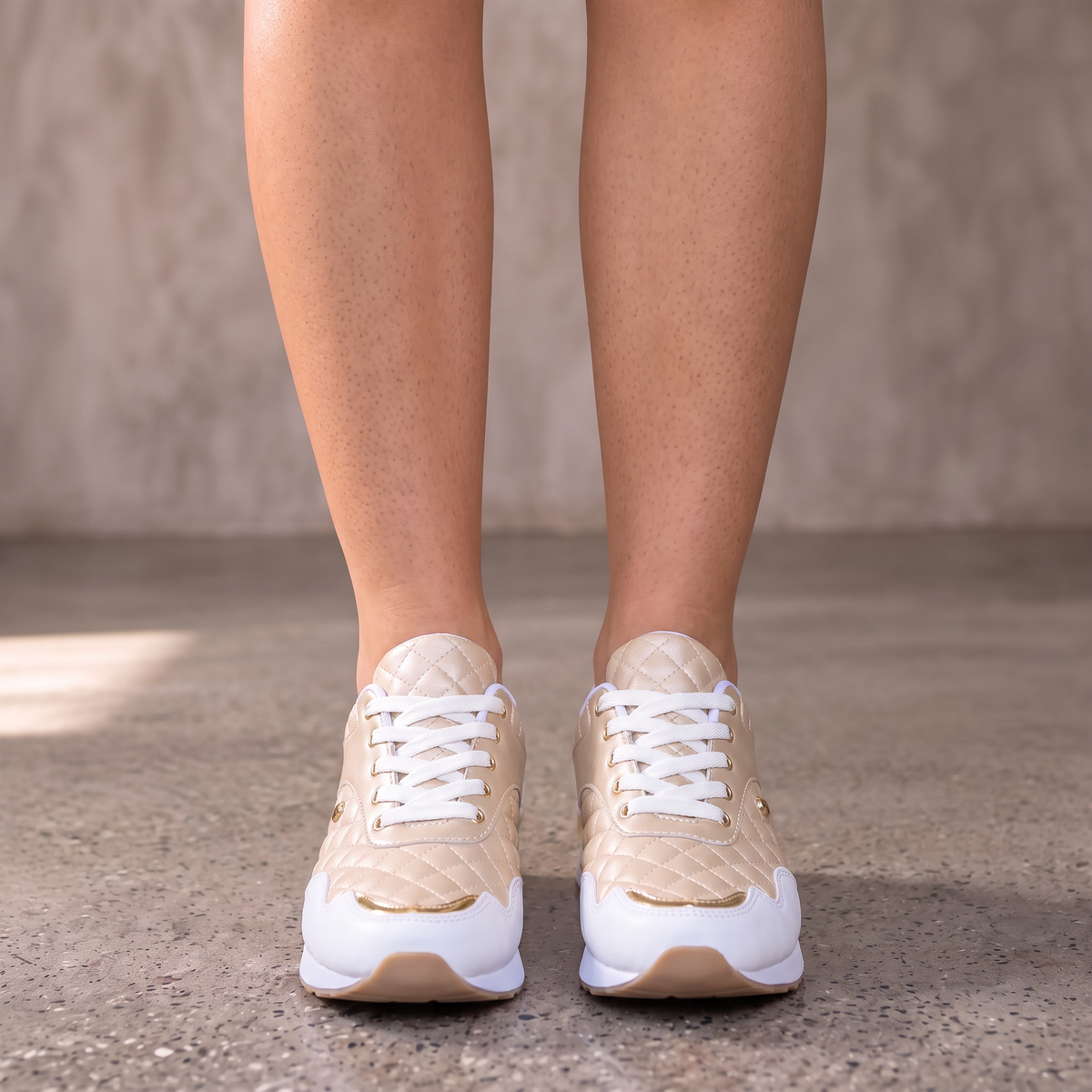 Zapatillas Mujer Cuadros con Cordones