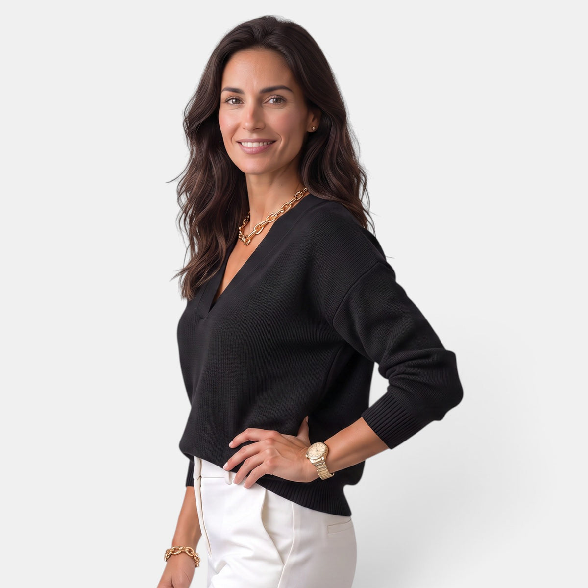 Women's V-Neck Elegant Sweater