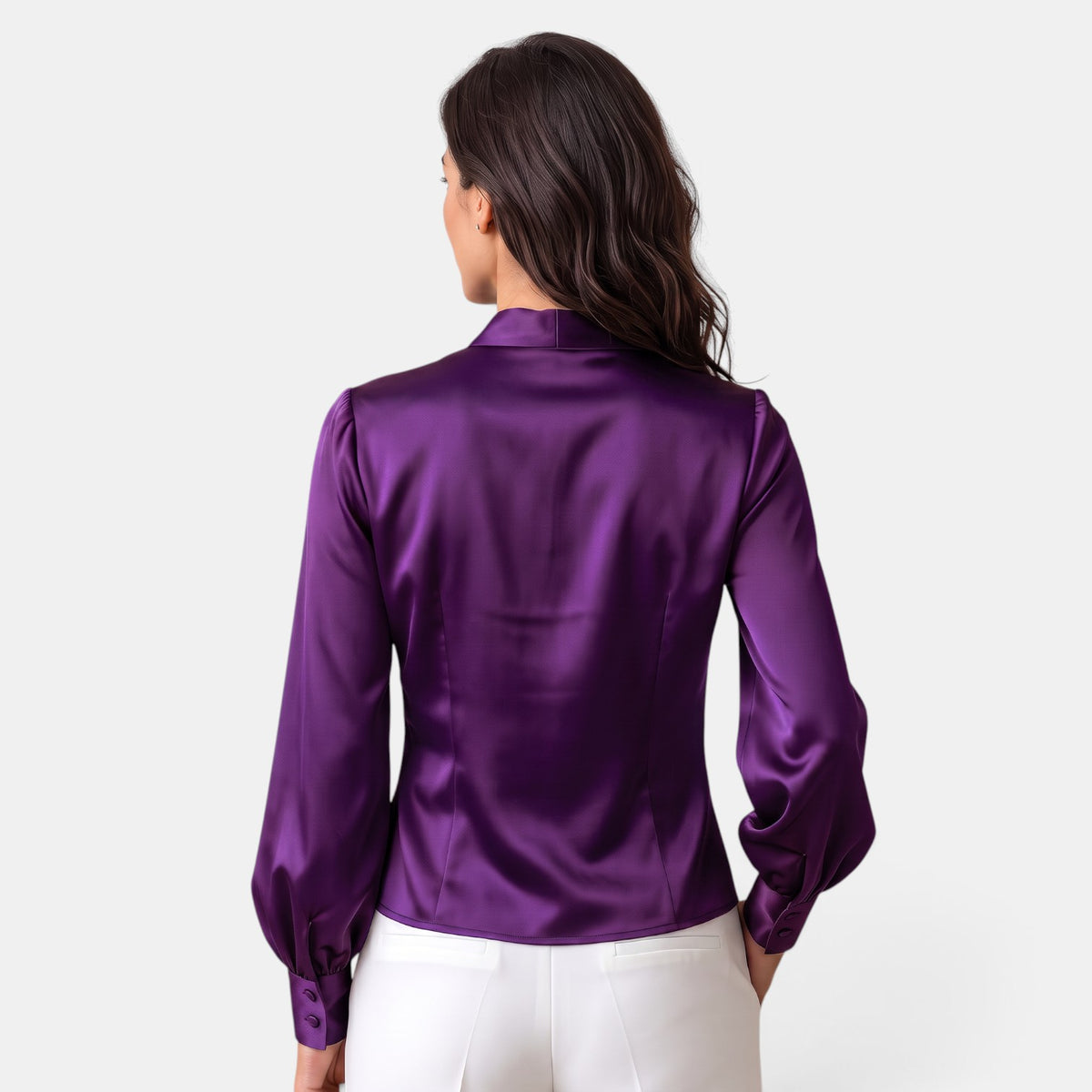 Blusa Mujer Satinada Manga Larga