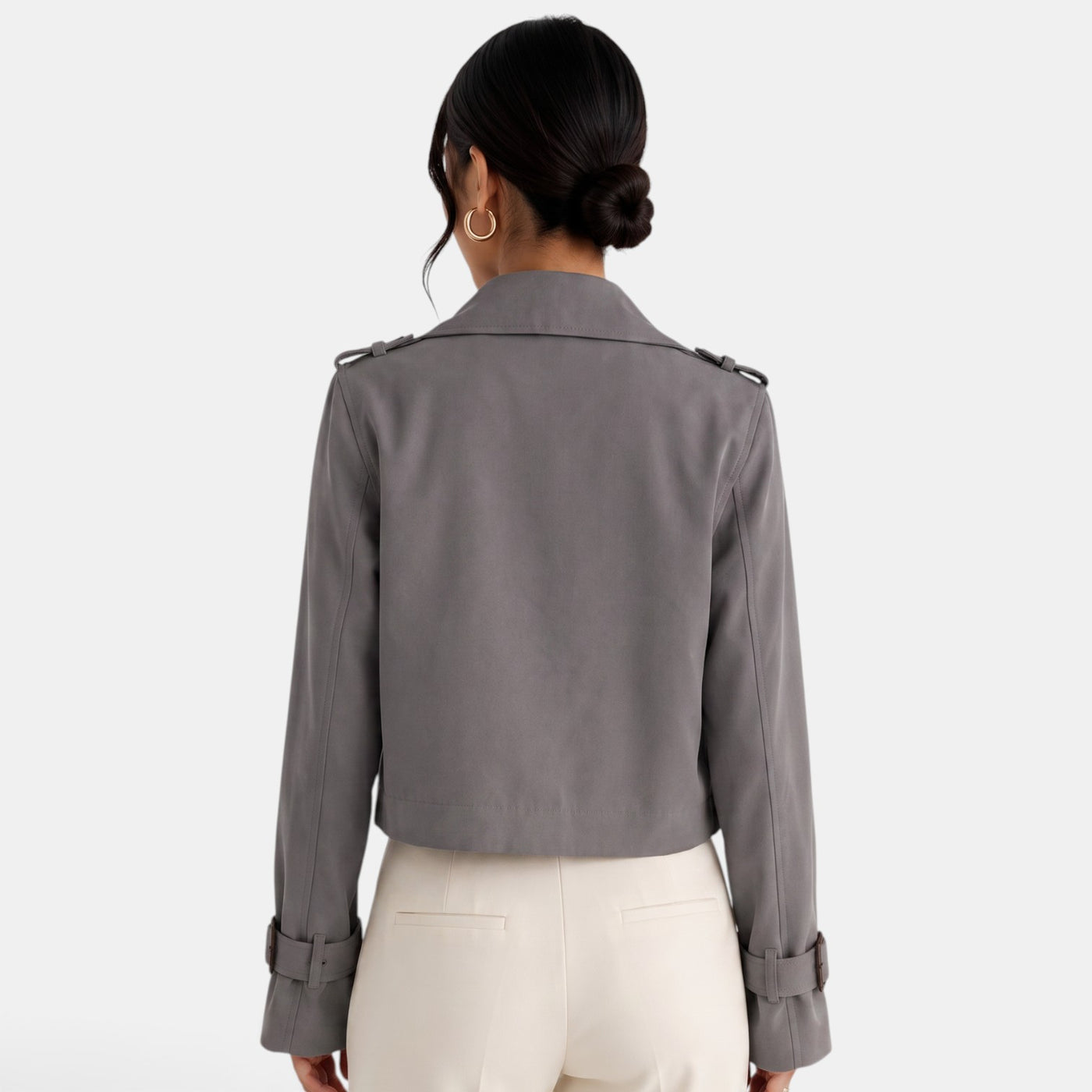 Gabardina Corta Mujer Elegante