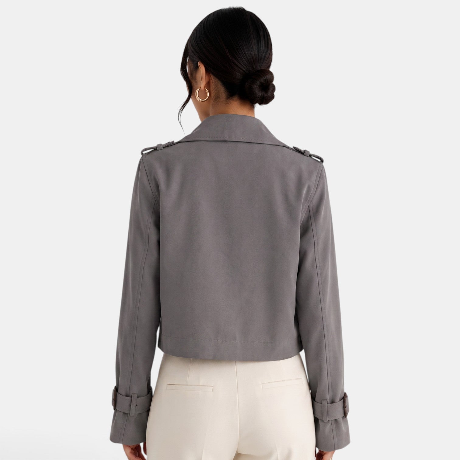 Gabardina Corta Mujer Elegante