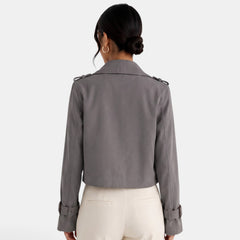Gabardina Corta Mujer Elegante