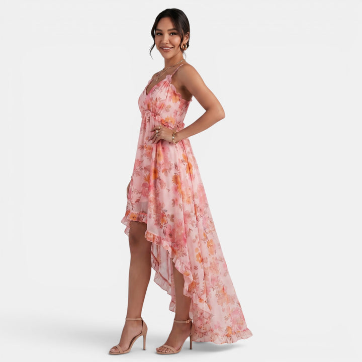 Vestido Rosa Floral Mujer Verano