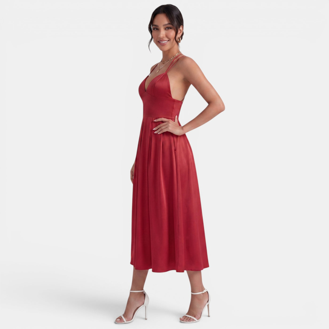 Vestido Midi Mujer Elegante