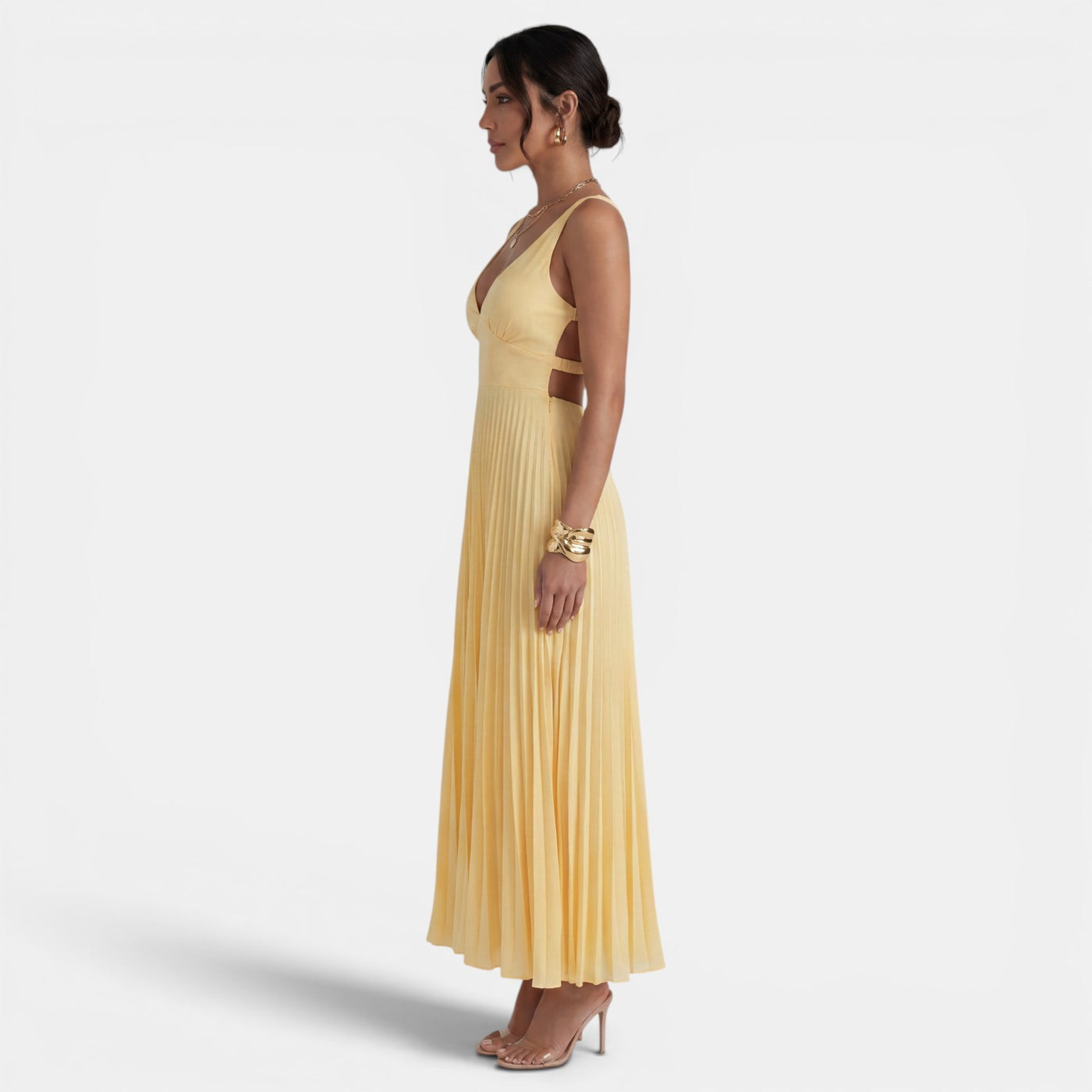 Vestido Midi Satén Mujer Tirantes
