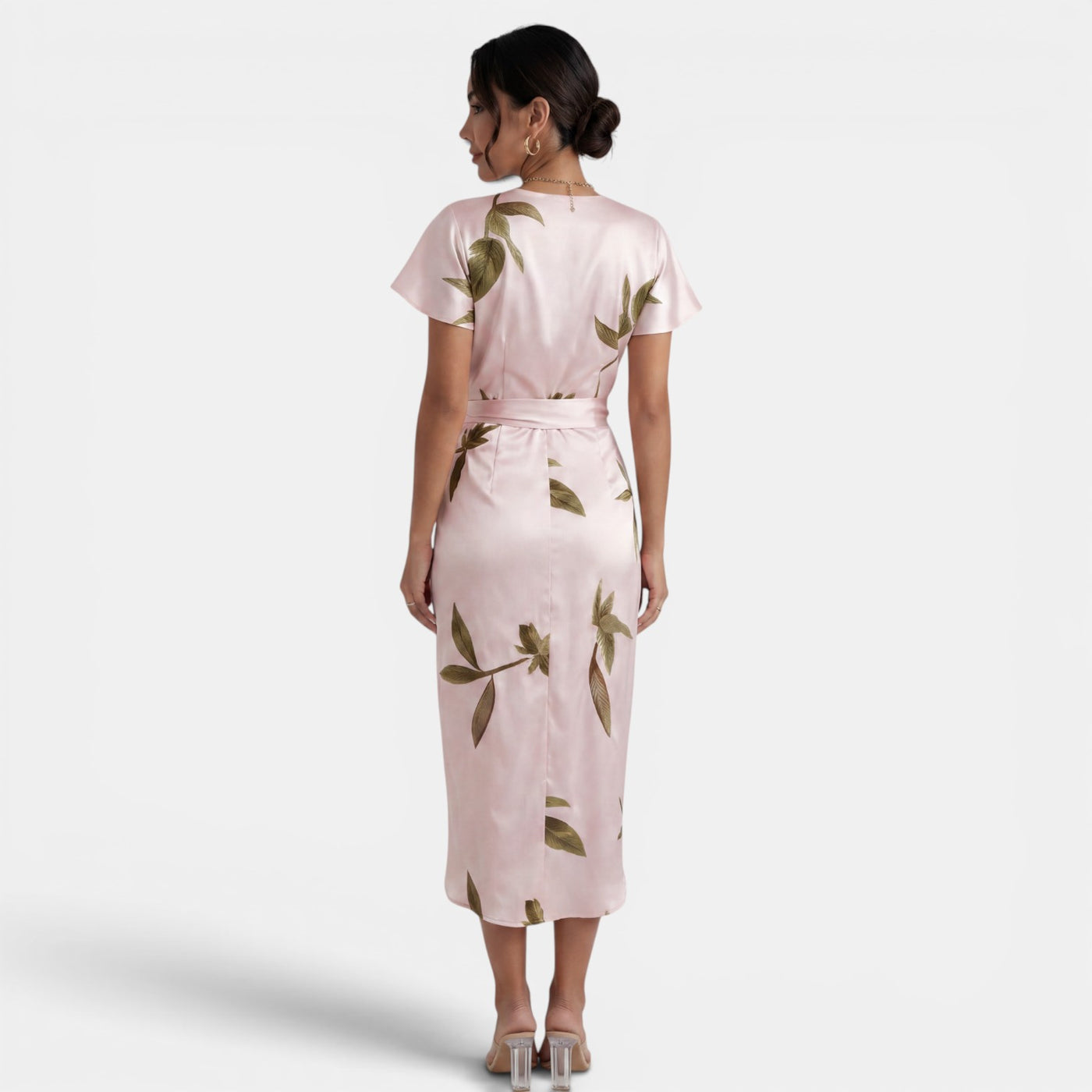 Women's Floral Wrap Midi Dress