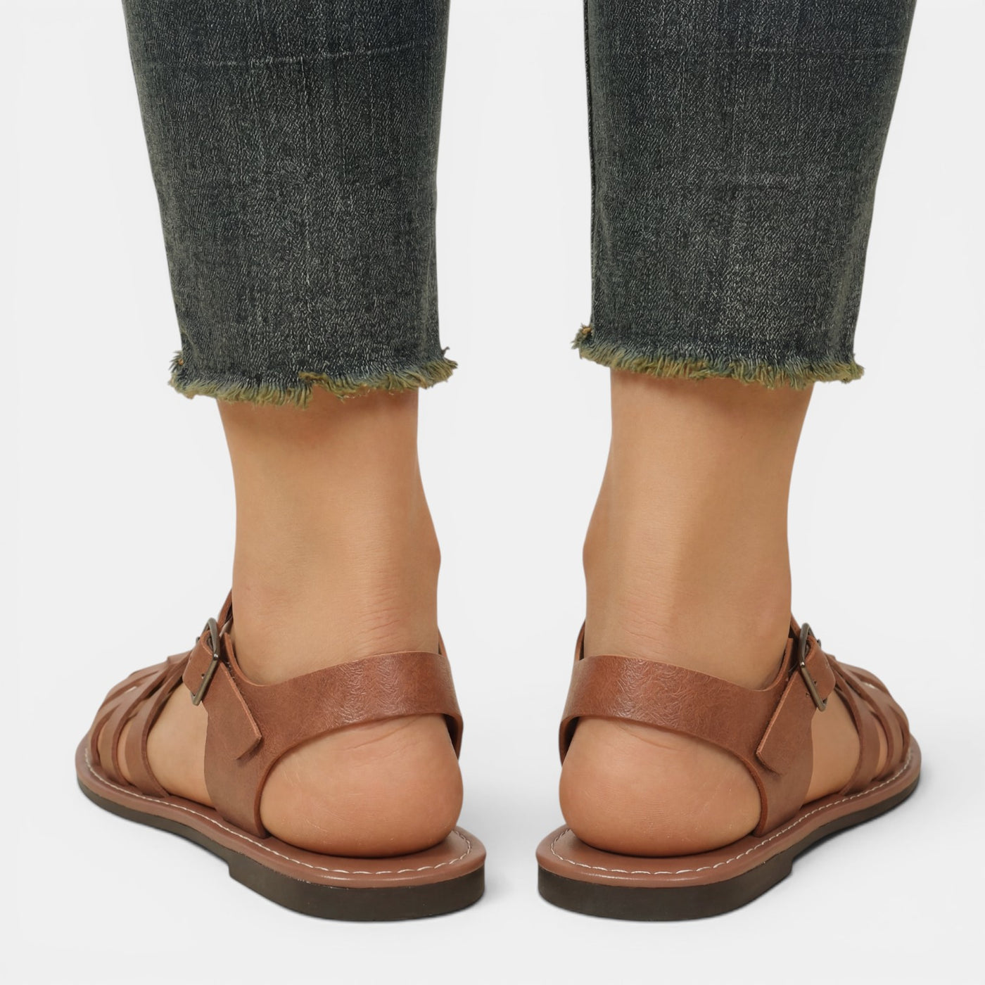 Women's Brown Leather Fisherman Sandals