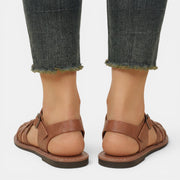 Women's Brown Leather Fisherman Sandals