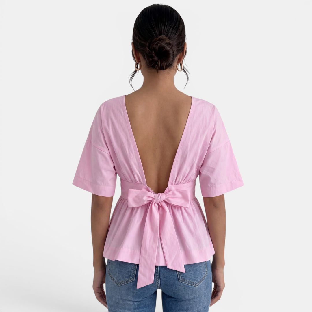 Camiseta Verano Espalda Abierta Mujer