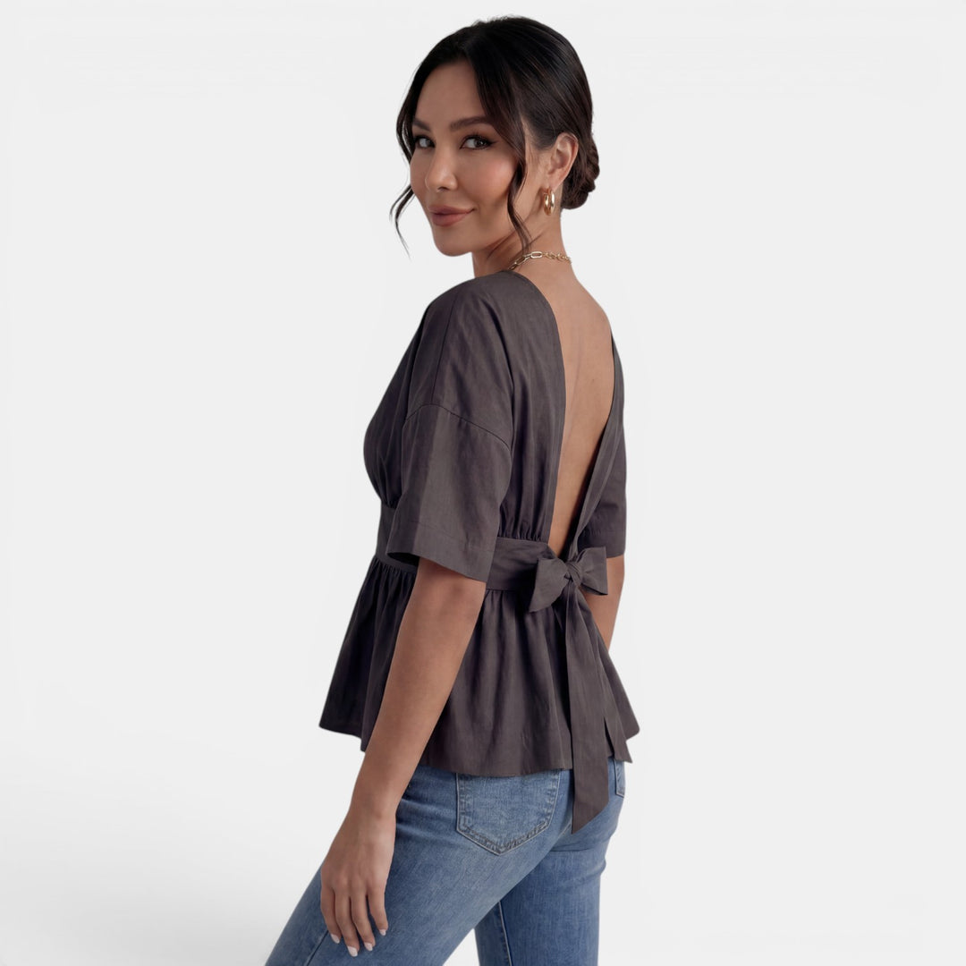 Camiseta Verano Espalda Abierta Mujer