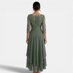 Vestido Fiesta Mujer Chiffon y Encaje