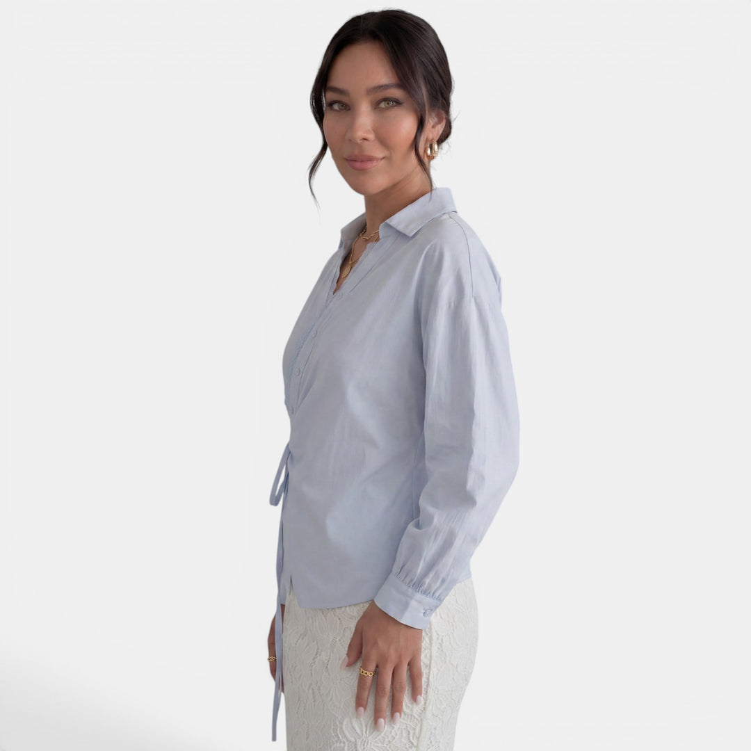 Blusa Encaje Lazo Mujer