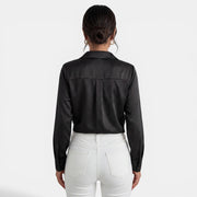 Blusa Mujer Satén Manga Larga