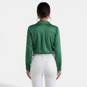 Blusa Mujer Satén Manga Larga