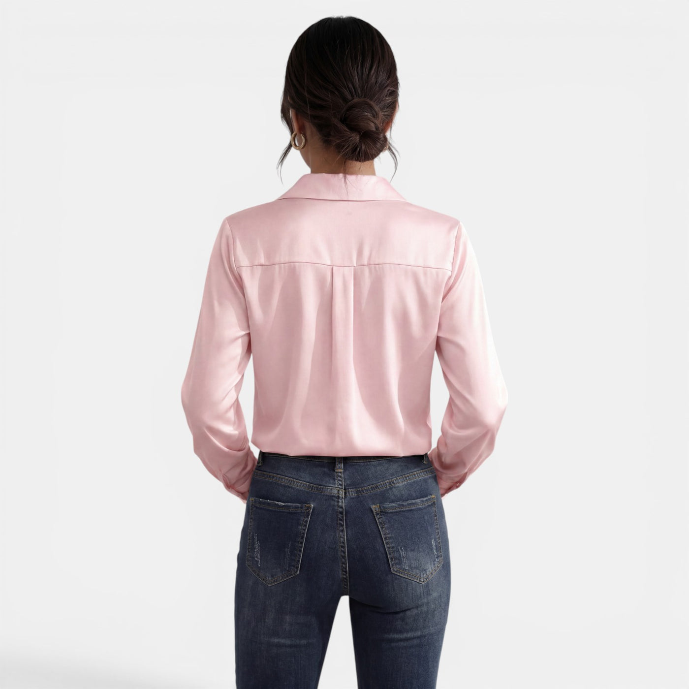 Blusa Mujer Satén Manga Larga