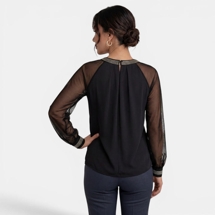 Blusa Mujer Manga Larga Transparente