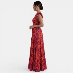 Vestido Largo Rojo Elegante Mujer