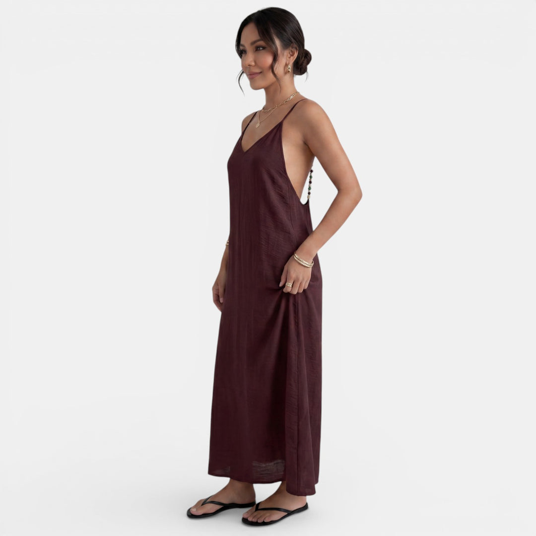 Vestido Largo Fluido Mujer Verano