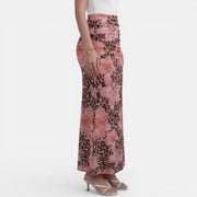 Long Summer Leopard Floral Skirt