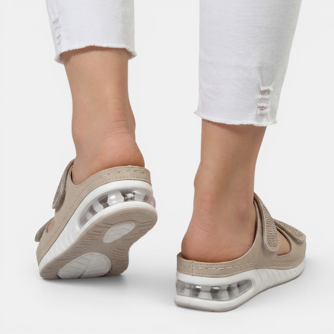 Sandalias Mujer Cuña Ortopédicas Strass