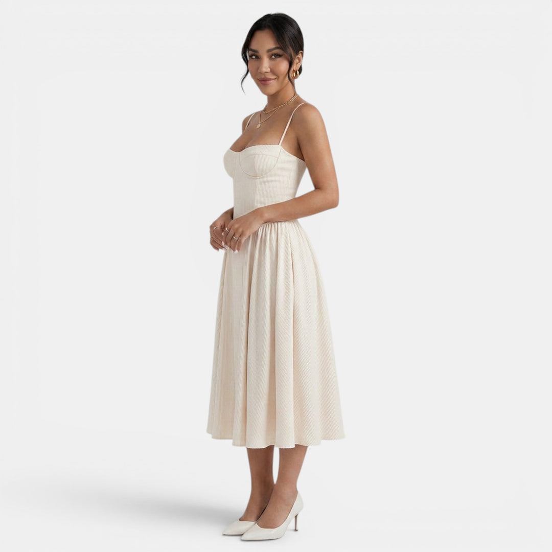 Vestido Midi Corset Mujer Elegante
