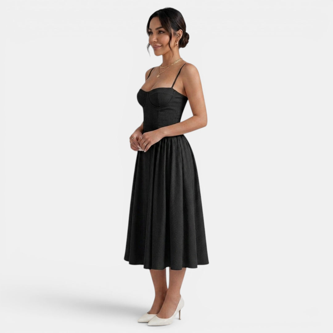 Vestido Midi Corset Mujer Elegante