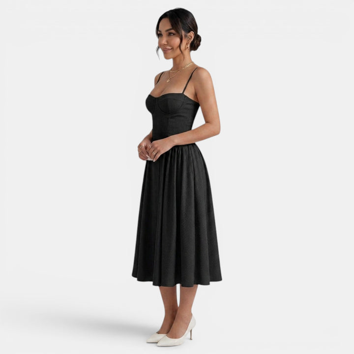 Vestido Midi Corset Mujer Elegante