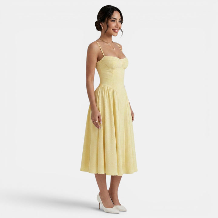 Vestido Midi Corset Mujer Elegante