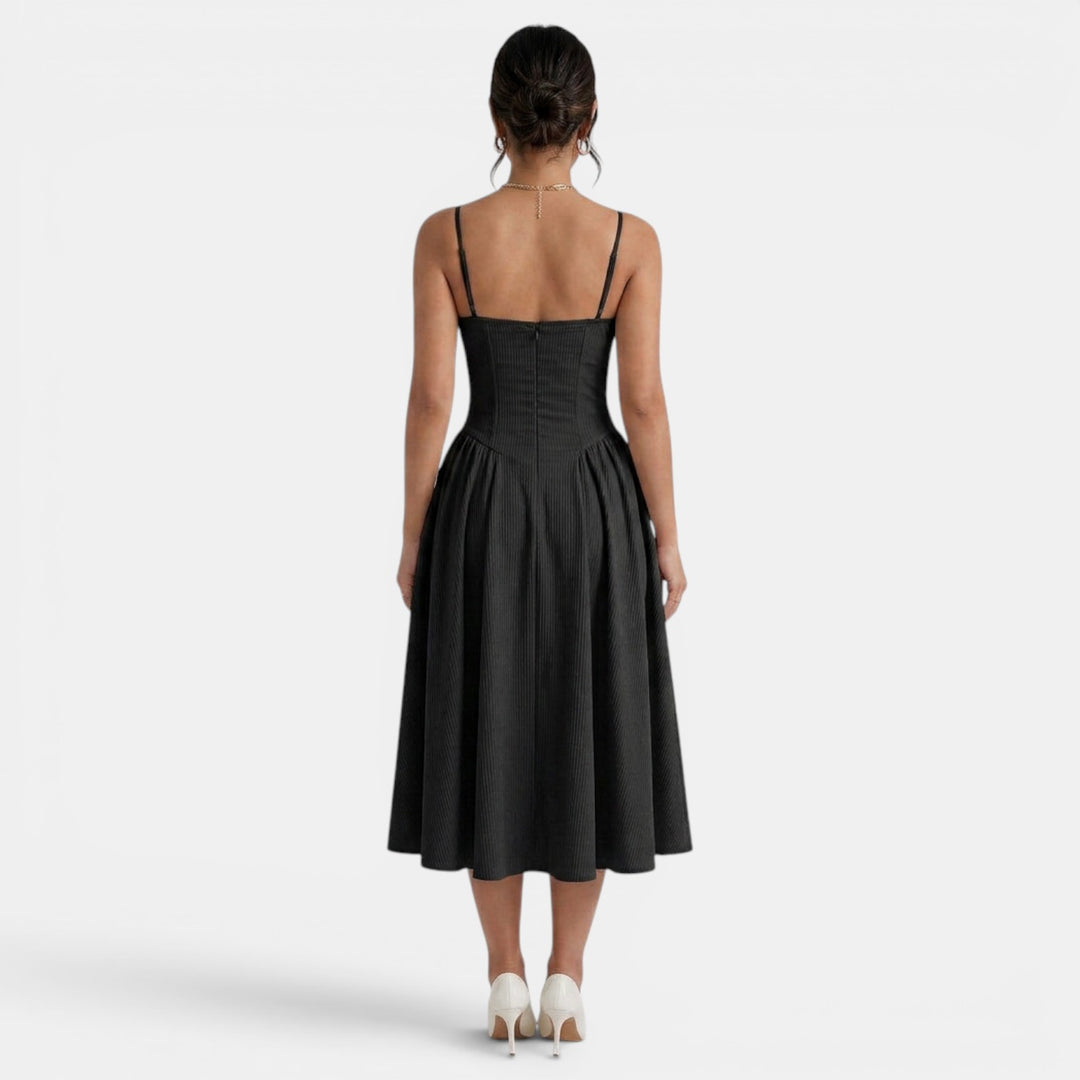 Vestido Midi Corset Mujer Elegante