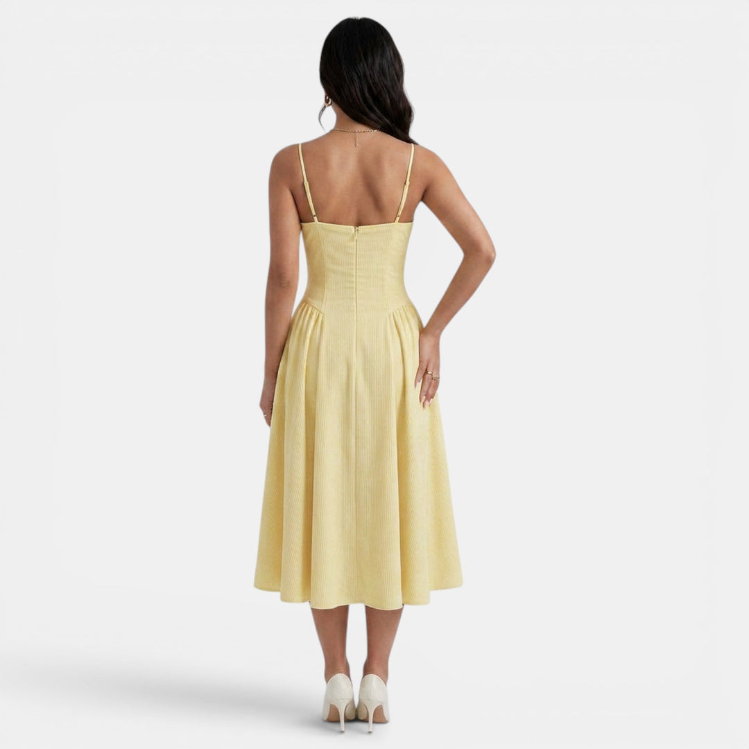 Vestido Midi Corset Mujer Elegante